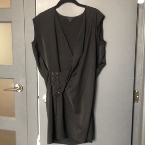 All Saints silky black mini dress